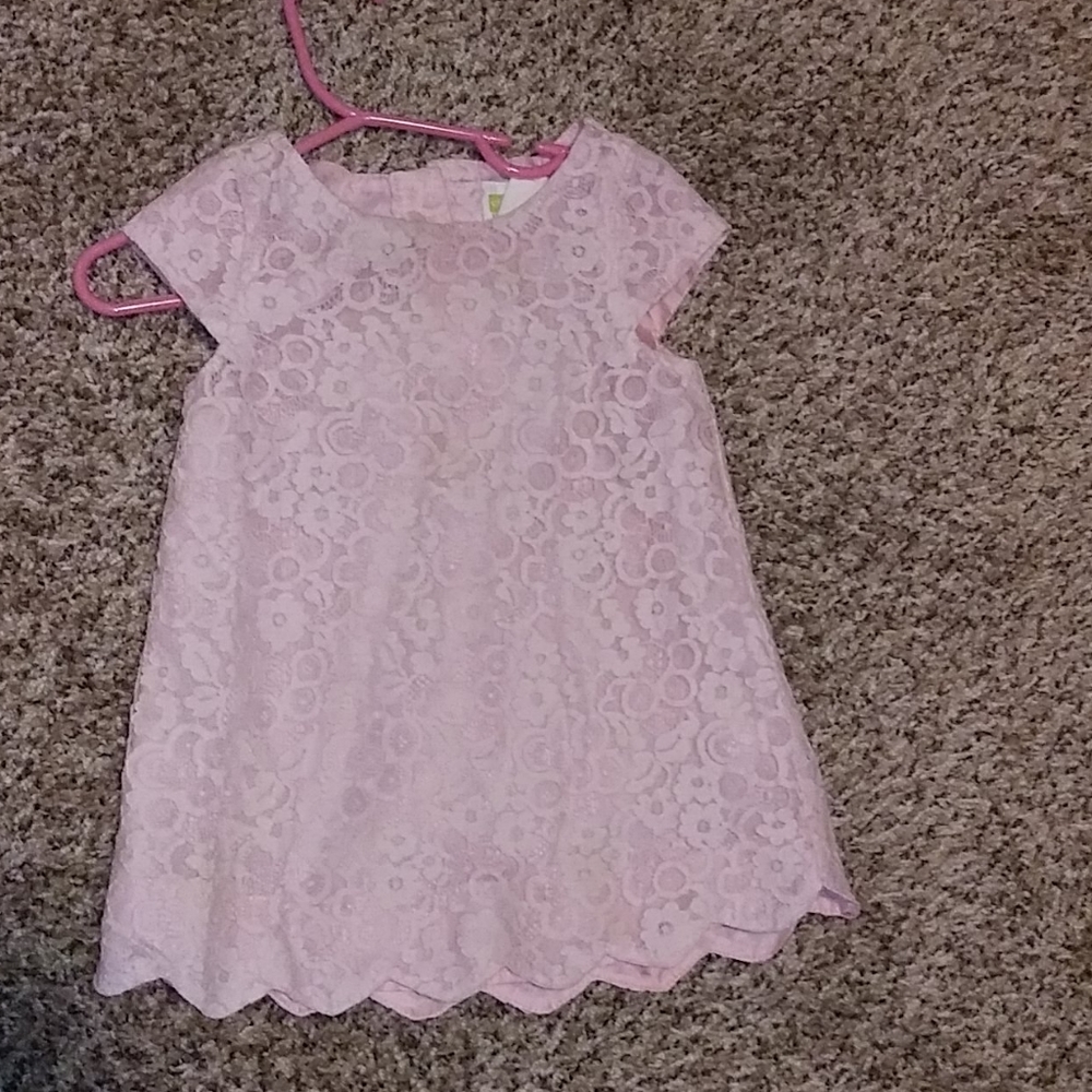 Pink lace baby girl dress